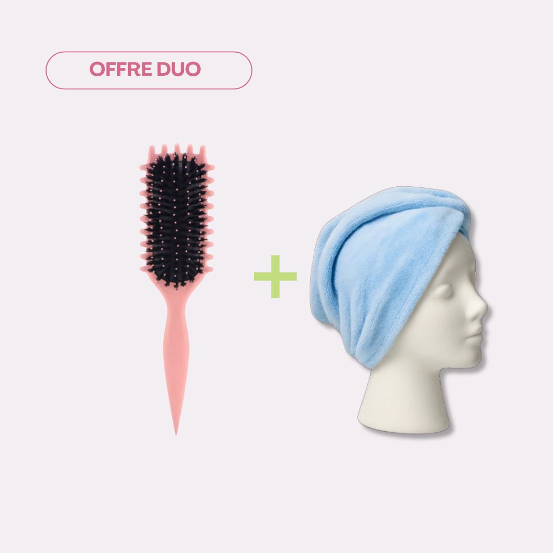 Brosse définition des boucles + serviette en microfibre