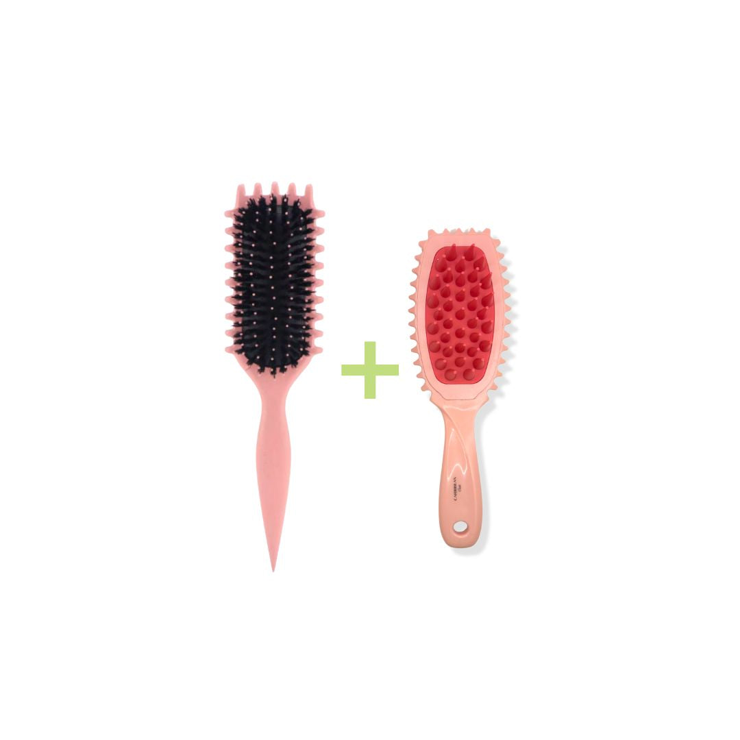Brosse cuir chevelu massante/stimulante + Brosse définition des boucles