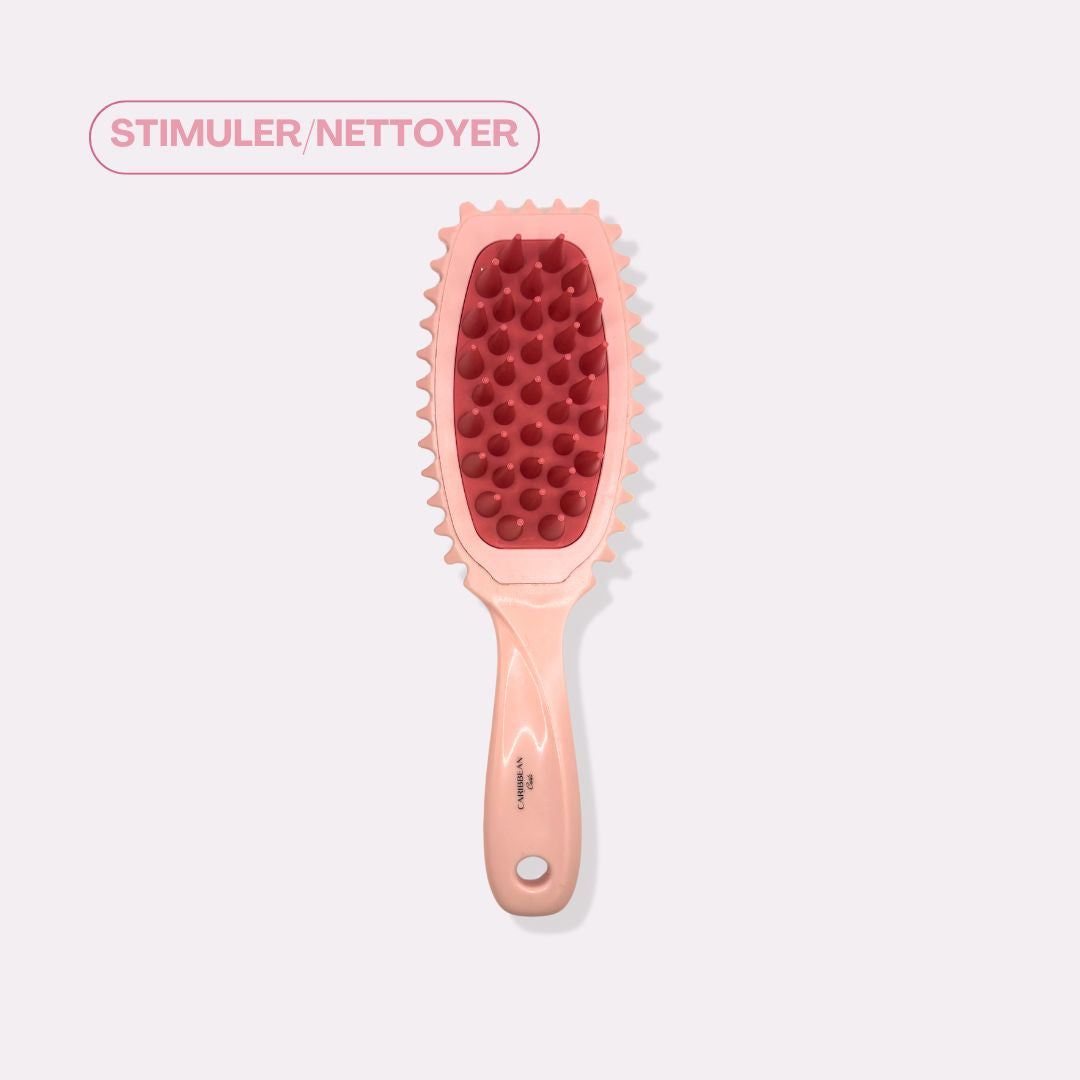 Brosse clean curls : massante, nettoyante et stimulante