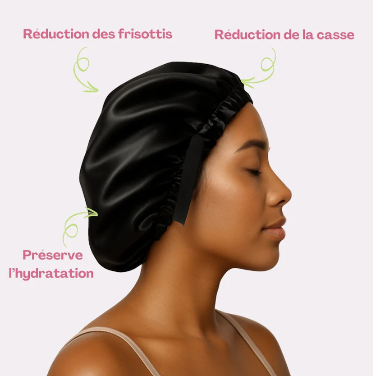 Bonnet en satin+ Bonnet doublé en satin