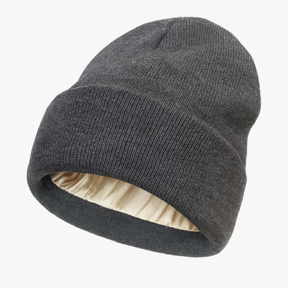 Bonnet satin d'hiver pour cheveux bouclés - doublé en satin - Anti-frisottis & frottements