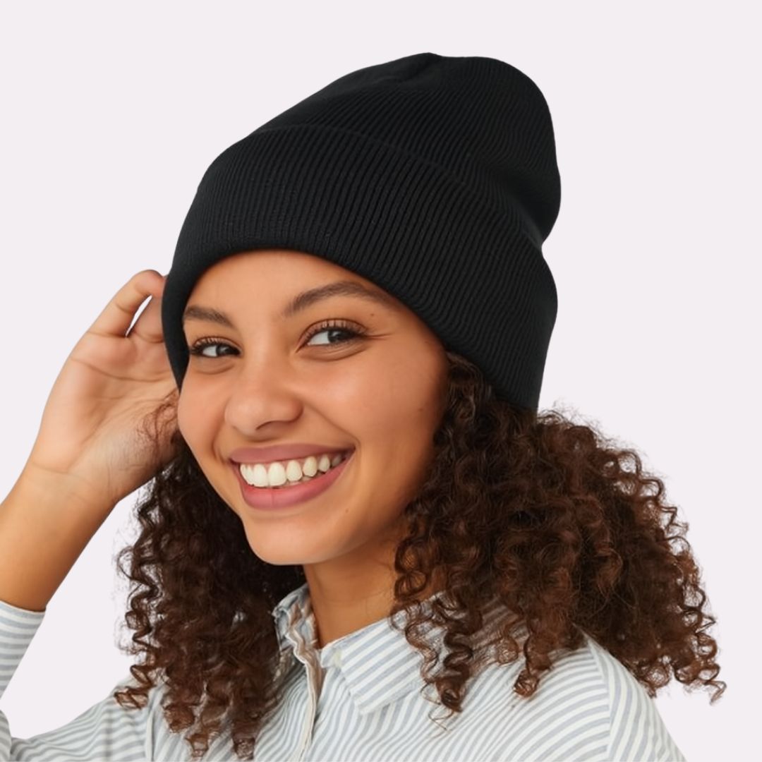 Bonnet satin d'hiver pour cheveux bouclés - doublé en satin - Anti-frisottis & frottements