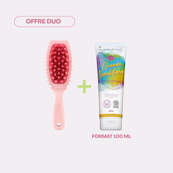 Brosse massante + après shampoing les secrets de loly