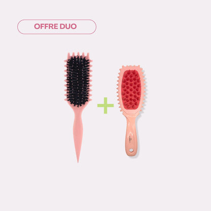 Brosse cuir chevelu massante/stimulante + Brosse définition des boucles