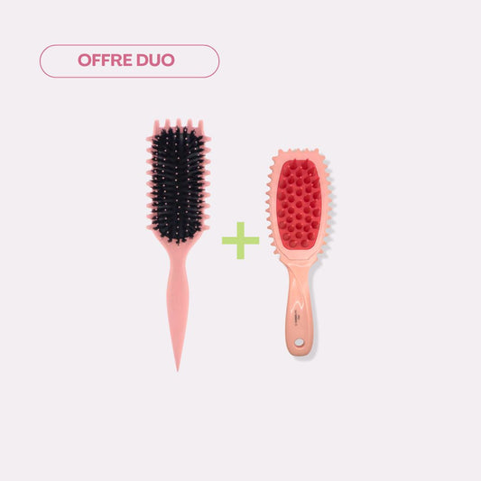 Brosse cuir chevelu massante/stimulante + Brosse définition des boucles