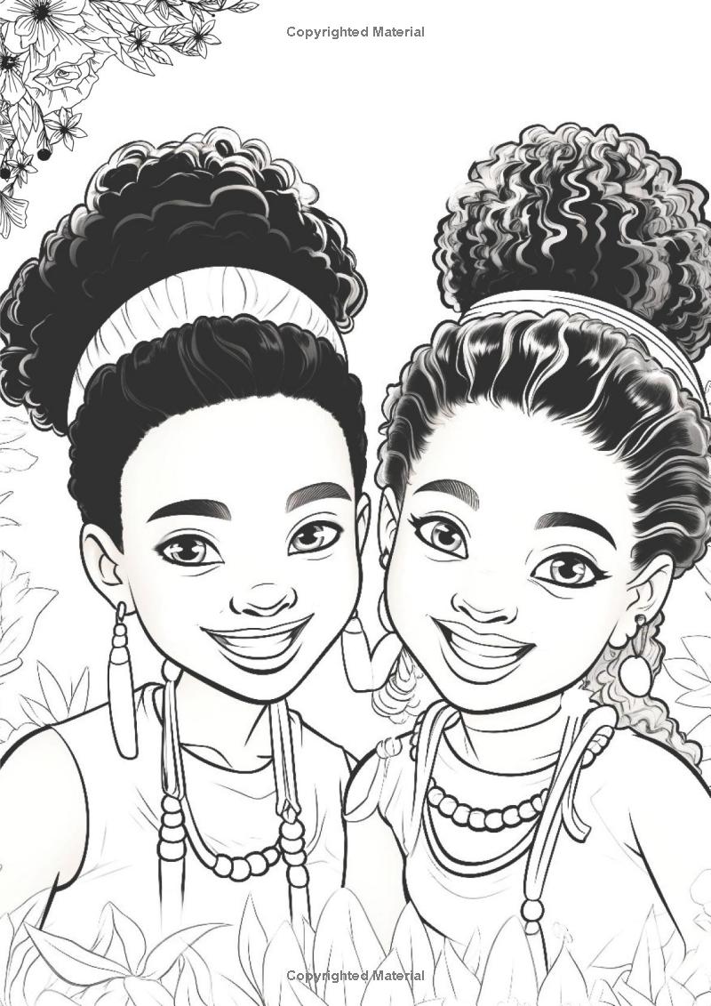 extrait livre de coloriage chveux afro pour enfant 