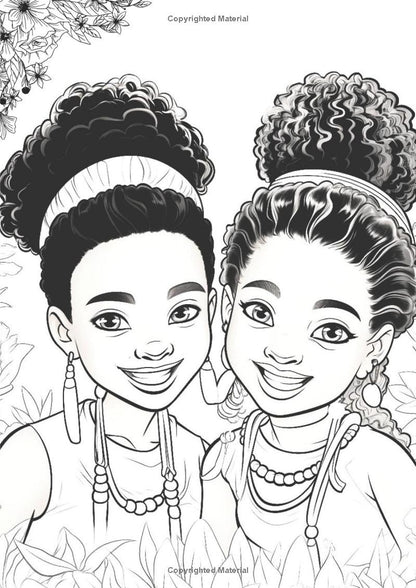 extrait livre de coloriage chveux afro pour enfant 