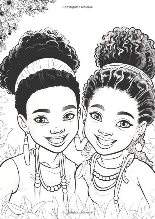 extrait livre de coloriage chveux afro pour enfant 